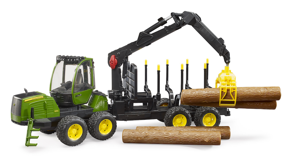 Lesnický traktor John Deere s přepravníkem dřeva  - Bruder 02133 - Obrázek 3