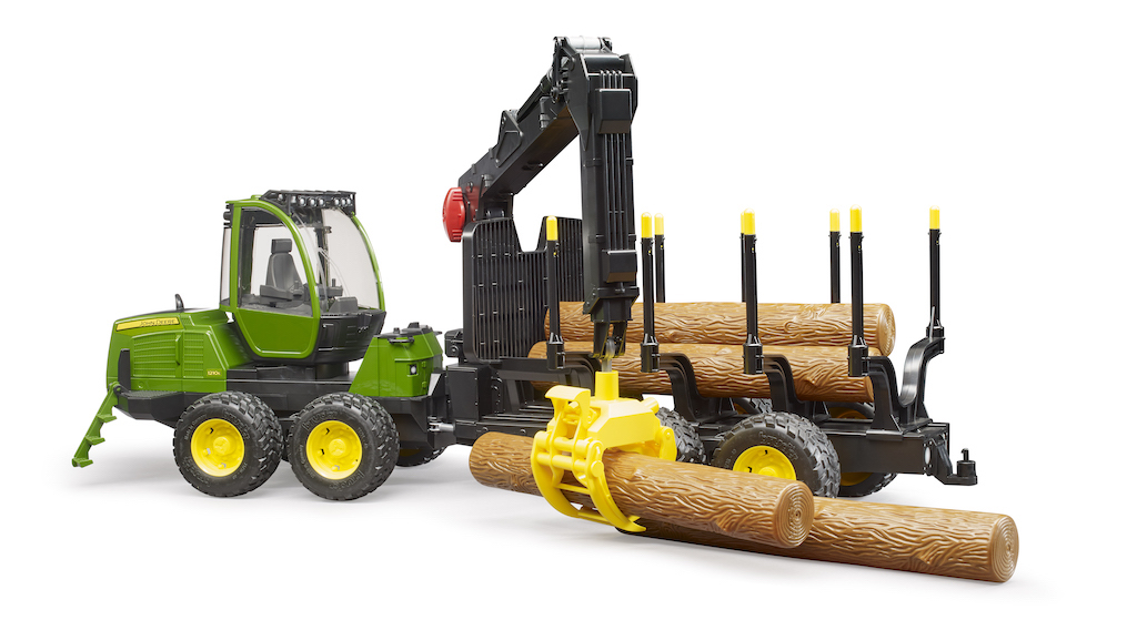 Lesnický traktor John Deere s přepravníkem dřeva  - Bruder 02133 - Obrázek 2
