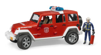 Hasičské auto Jeep Wrangler s hasičem - Bruder 02528