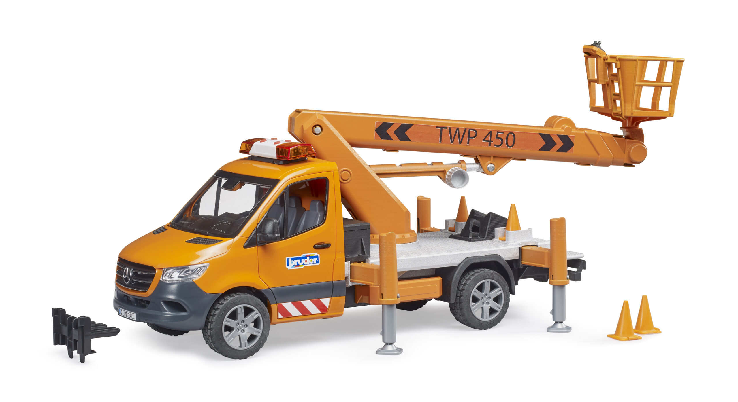 MB Sprinter s houkačkou a servisní plošinou - Bruder 02679