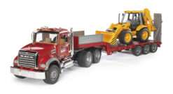 Tahač MACK Granite s bagrem JCB 4CX - Bruder 02813