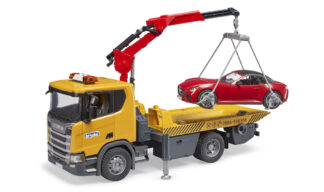 Odtahovka Scania Super 560R s automobilem - Bruder 03552