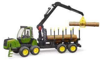 Lesnický traktor John Deere s přepravníkem dřeva  - Bruder 02133