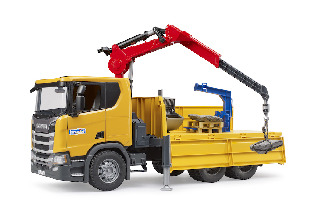 Nákladní auto Scania Super 560R s jeřábem a paletami - Bruder 03551 - Obrázek 7