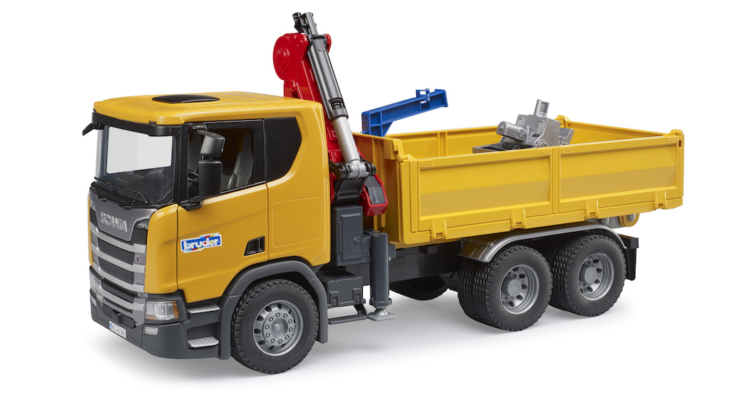 Nákladní auto Scania Super 560R s jeřábem a paletami - Bruder 03551 - Obrázek 8