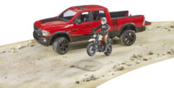 Alternative view of RAM 2500 s motorkou Ducati a řidičem - Bruder 02502