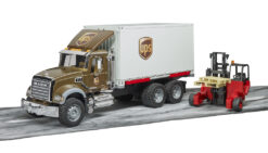 Alternative view of Nákladní auto UPS Mack Granite s vysokozdvižným vozíkem - Bruder 02828
